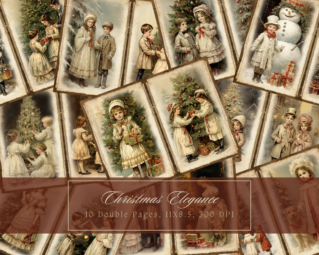 Victorian Christmas Junk Journal Kit Winter Vintage Ephemera Journal ...