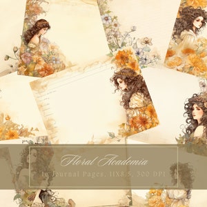 Aquarel bloemen ongewenste dagboek Kit Fairy Journal pagina bloemen scrapbooking afdrukbare lege pagina's botanische Instant Download commercieel gebruik