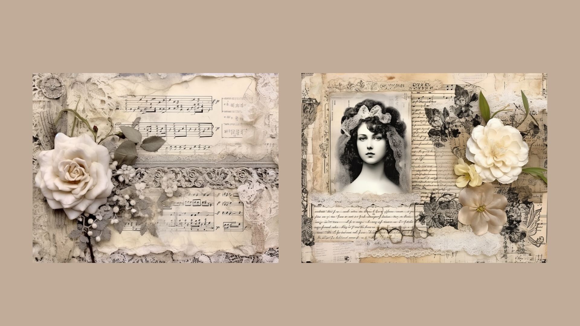 Vintage Lace Junk Journal Kit Shabby Chic Collage Sheets Printable ...