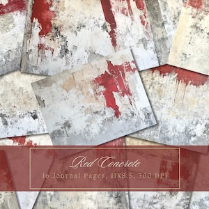 Red Collage Junk Journal Kit Emerald Digital Paper Texture Grunge Sheets for Scrapbooking Vintage Ephemera Shabby Pages Instant Download