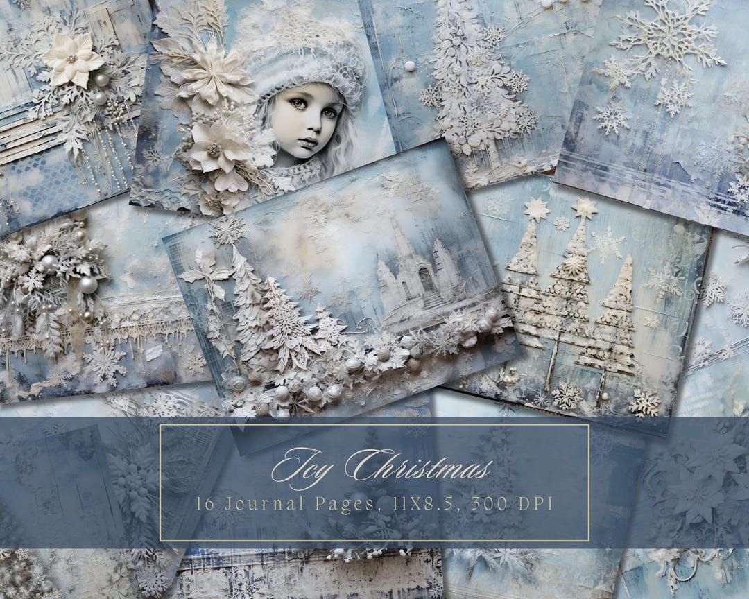 Christmas Junk Journal Kit Winter Vintage Ephemera Snow Digital Paper ...