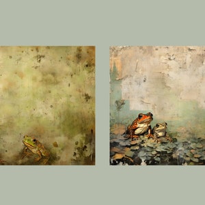 Vintage Frog Junk Journal Kit Grunge Pages Watercolor Frogs Digital ...
