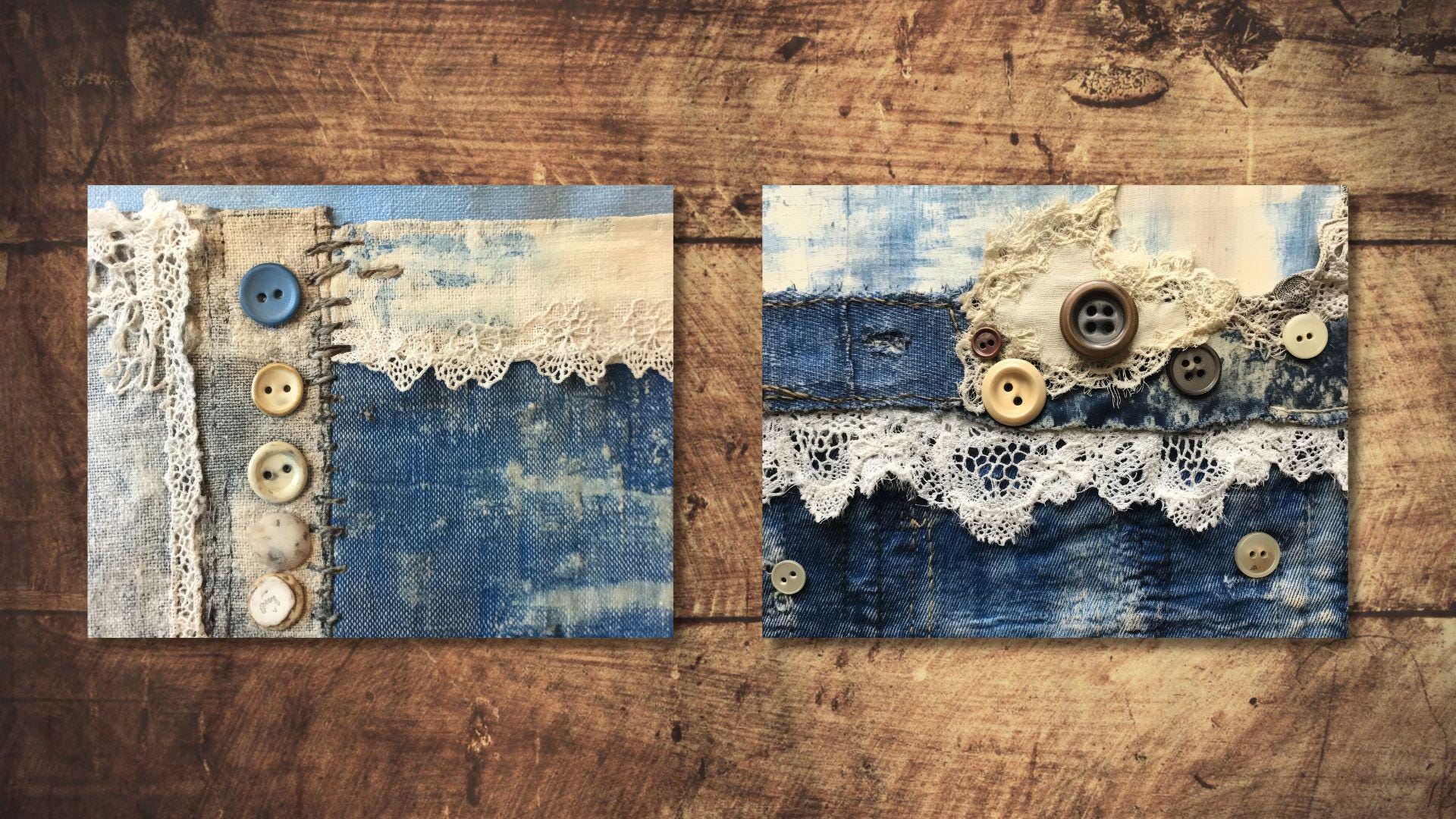 Denim Junk Journal Kit Textile Mix Collage Sheets Patchwork Digital ...