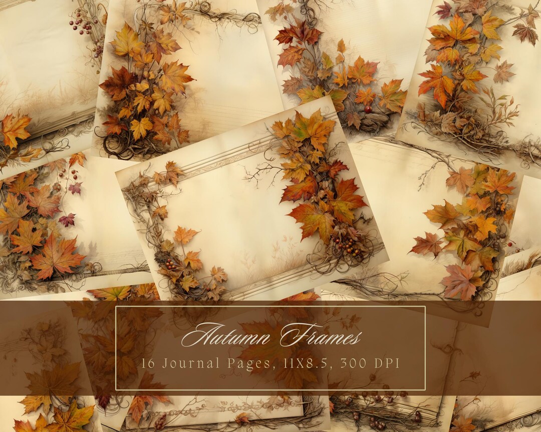 Autumn Leaves Junk Journal Kit Fall-inspired Vintage Ephemera Journal ...