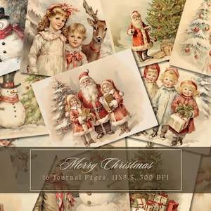 Kit diario di Natale Junk Journal Vittoriano Inverno Vintage Ephemera Journal Carta digitale Scrapbooking Stampabile Pagine Shabby Grunge Shabby Chic