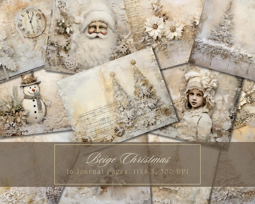 Christmas Junk Journal Kit Winter Vintage Ephemera Snow Digital Paper ...