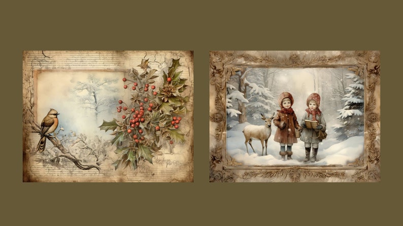 Christmas Forest Junk Journal Kit Winter Vintage Ephemera Journal ...