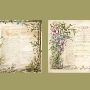 Wildflower Junk Journal Kit Floral Double Journal Pages Flower Digital ...