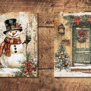 Victorian Christmas Junk Journal Kit Winter Vintage Ephemera Watercolor ...