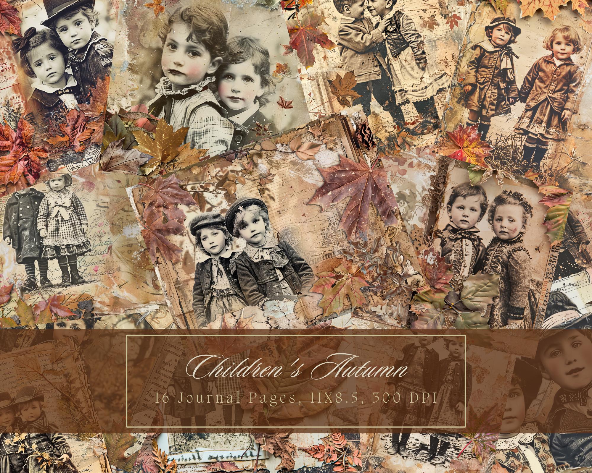 Victorian Autumn Junk Journal Kit Fall Vintage Ephemera Kids Journal ...