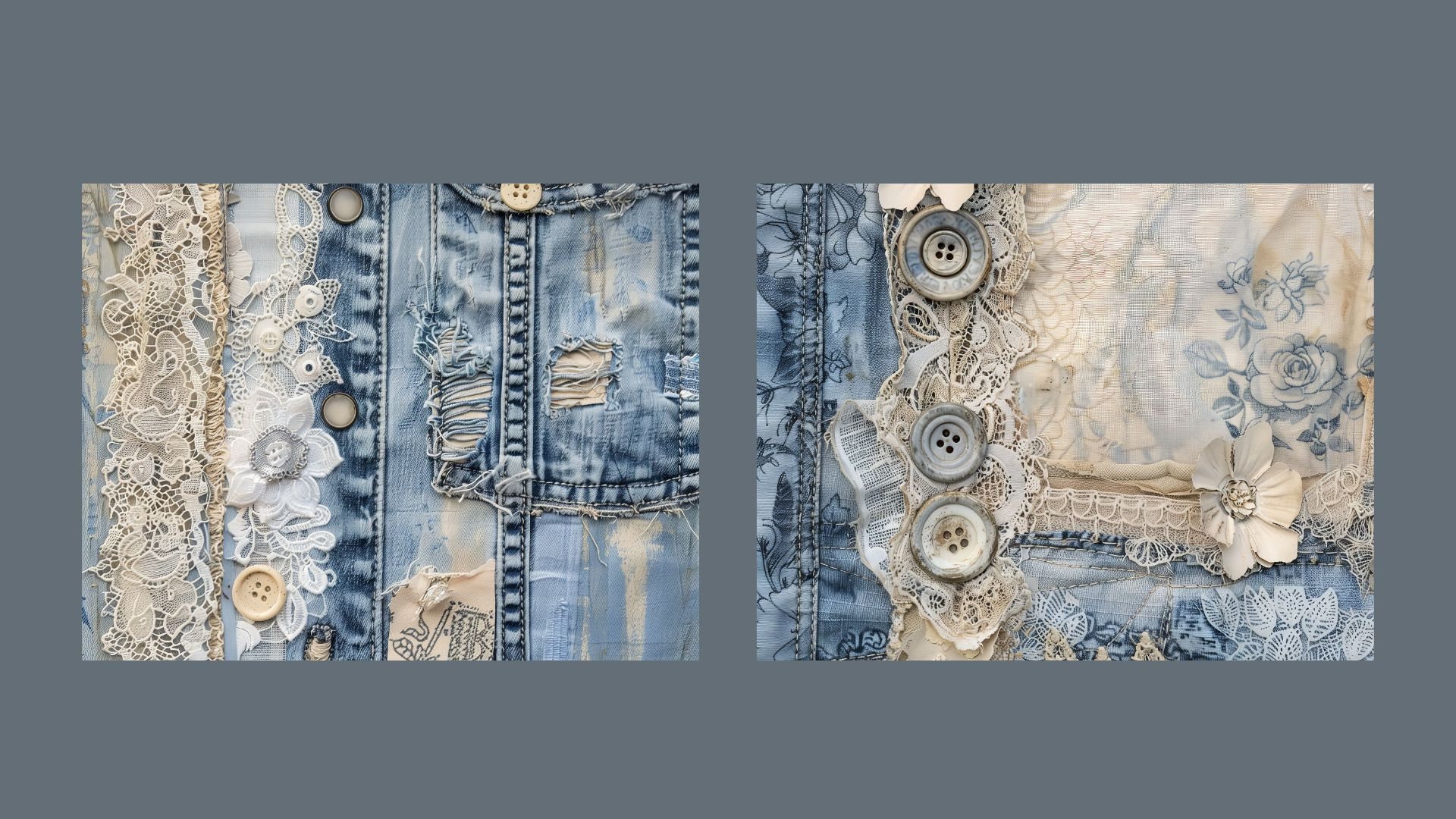 Denim Junk Journal Kit Textile Mix Collage Sheets Patchwork Digital ...