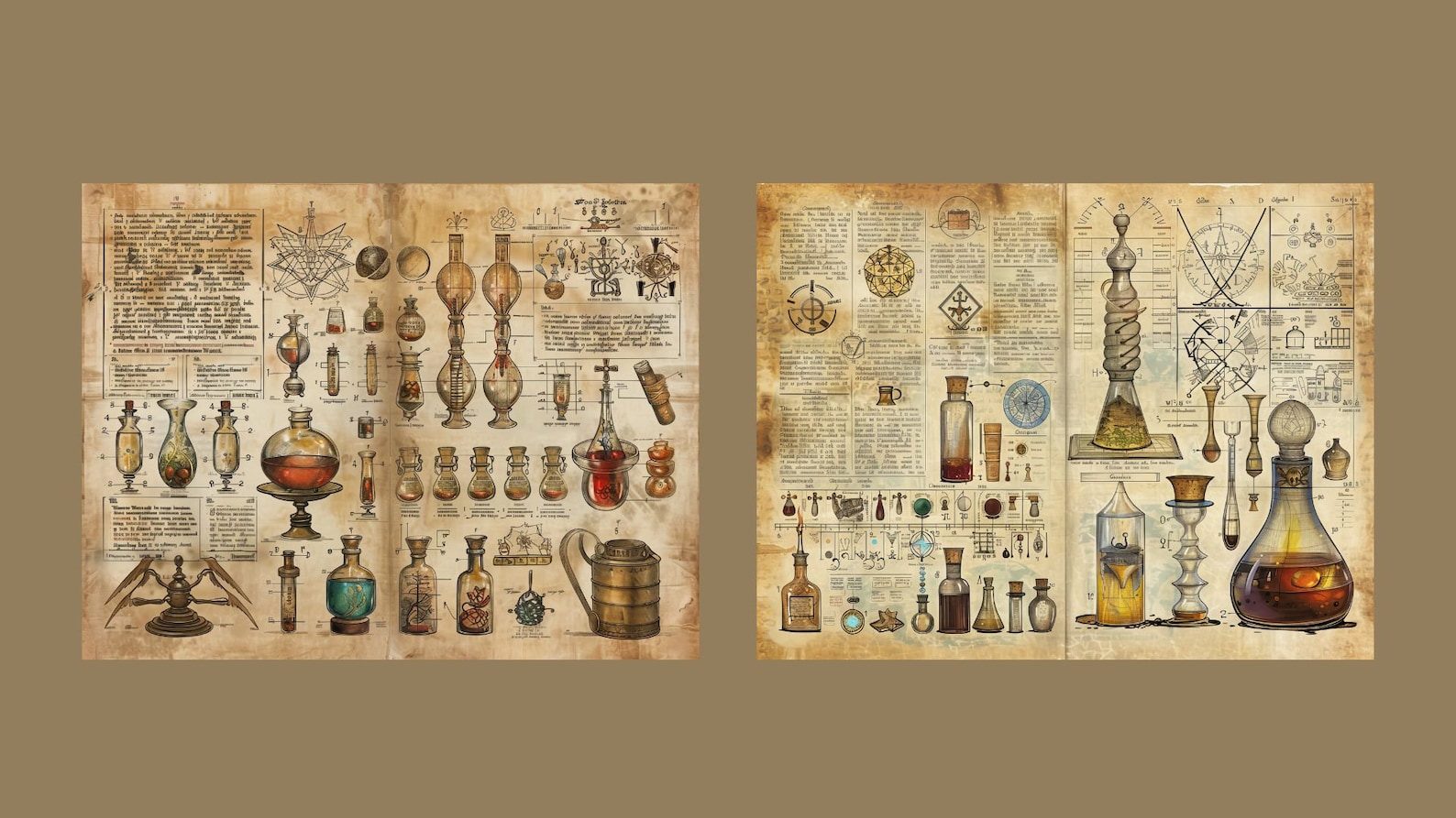 Alchemy Junk Journal Kit Apothecary Bottles Pages Watercolor Potions ...