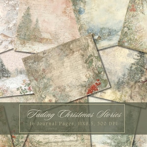 Vintage Christmas Junk Journal Kit Rustic Winter Digital Paper for Scrapbooking Shabby Christmas Blank Journal Pages Instant Download