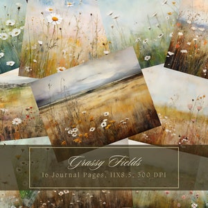 Summer Fields Botanical Junk Journal Kit Beautiful Garden Carta digitale Scrapbooking Carta stampabile Ephemera Journal Pagine Download istantaneo