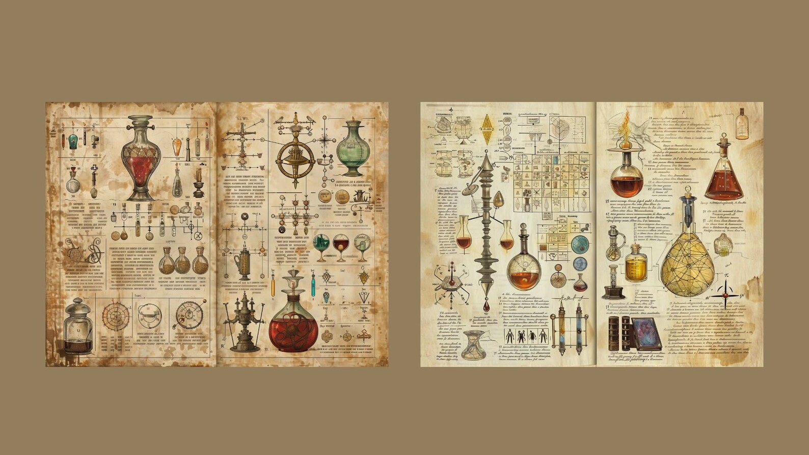 Alchemy Junk Journal Kit Apothecary Bottles Pages Watercolor Potions ...