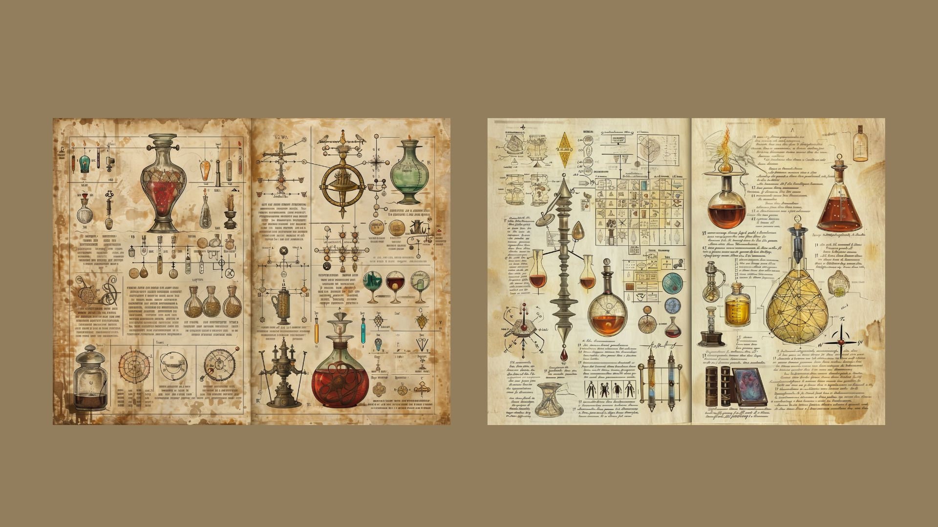 Alchemy Junk Journal Kit Apothecary Bottles Pages Watercolor Potions ...