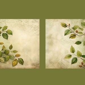 Green Leaf Junk Journal Kit Vintage Botanical Beautiful Journal Digital ...