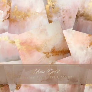 Shabby Gold Junk Journal Kit Rose Papier Antique Texture Grunge Papier pour Scrapbooking vintage Ephemera Shabby Chic Journal Utilisation Commerciale