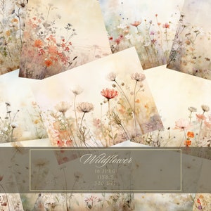 Kit de journal botanique indésirable Fleurs sauvages Beau jardin Papier numérique Scrapbooking Pages de journal éphémères en papier imprimable Téléchargement immédiat
