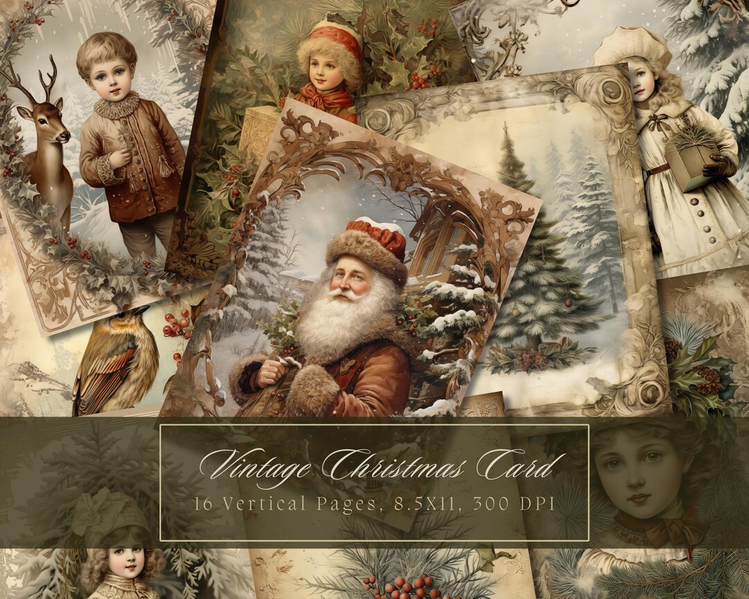 Victorian Christmas Junk Journal Kit Winter Vintage Ephemera Journal ...
