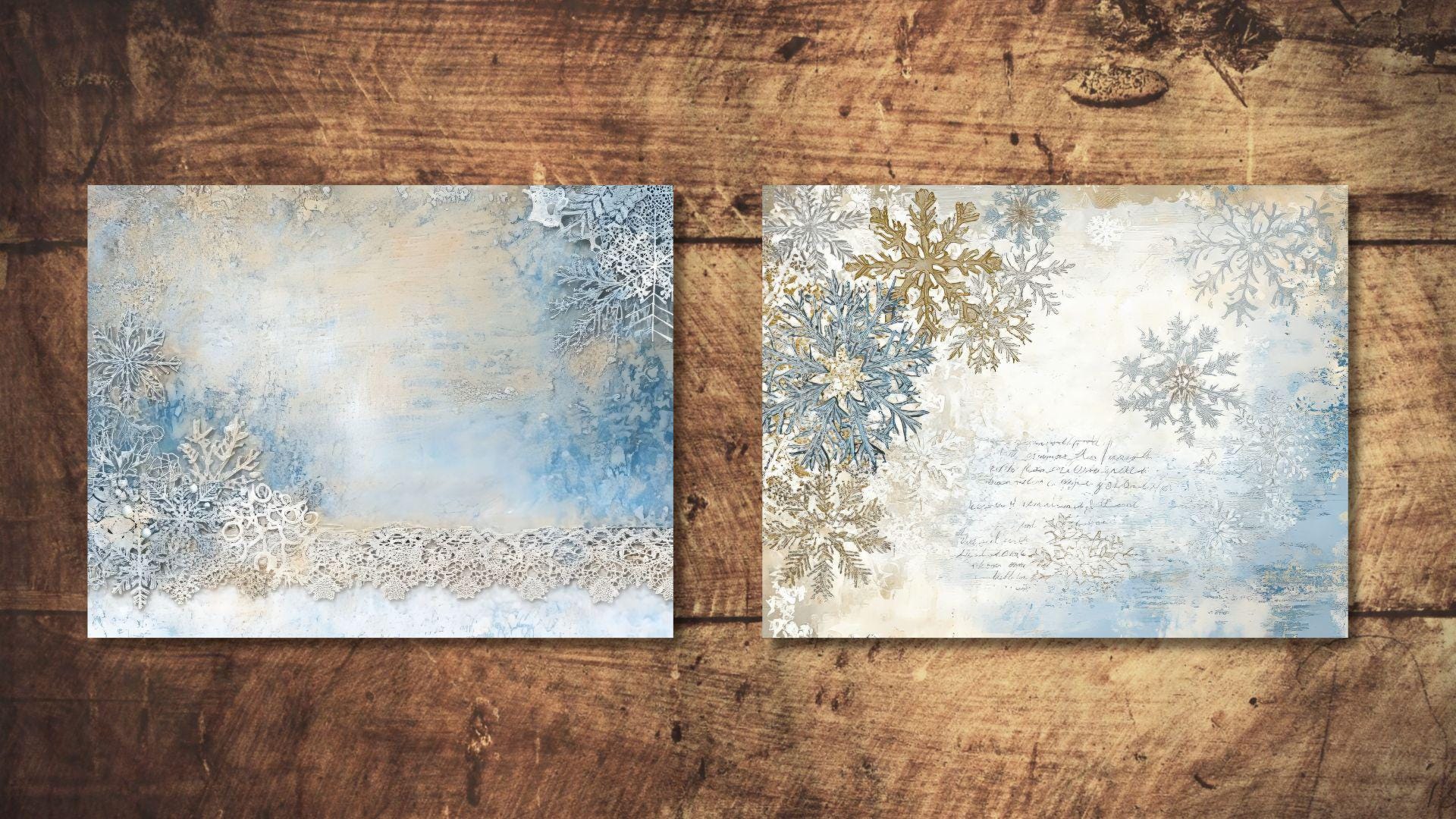 Snowflake Junk Journal Kit Winter Lace Background Journal Pages ...
