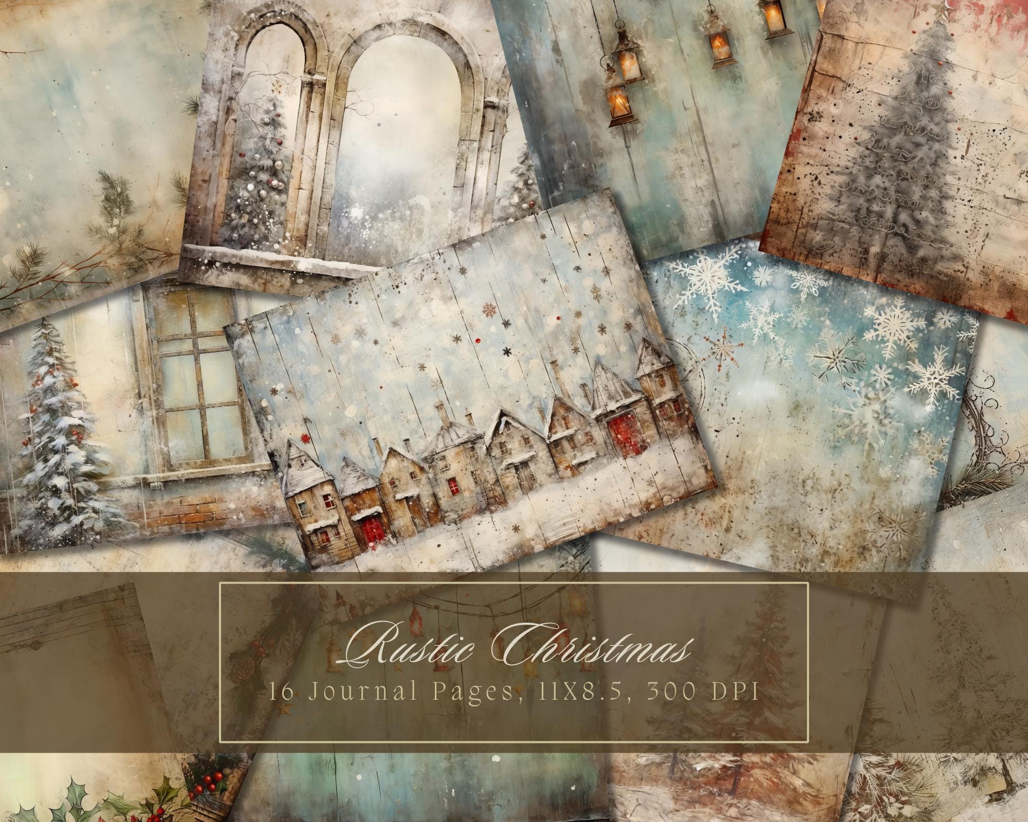 Christmas Junk Journal Kit Winter Village Vintage Ephemera Journal ...