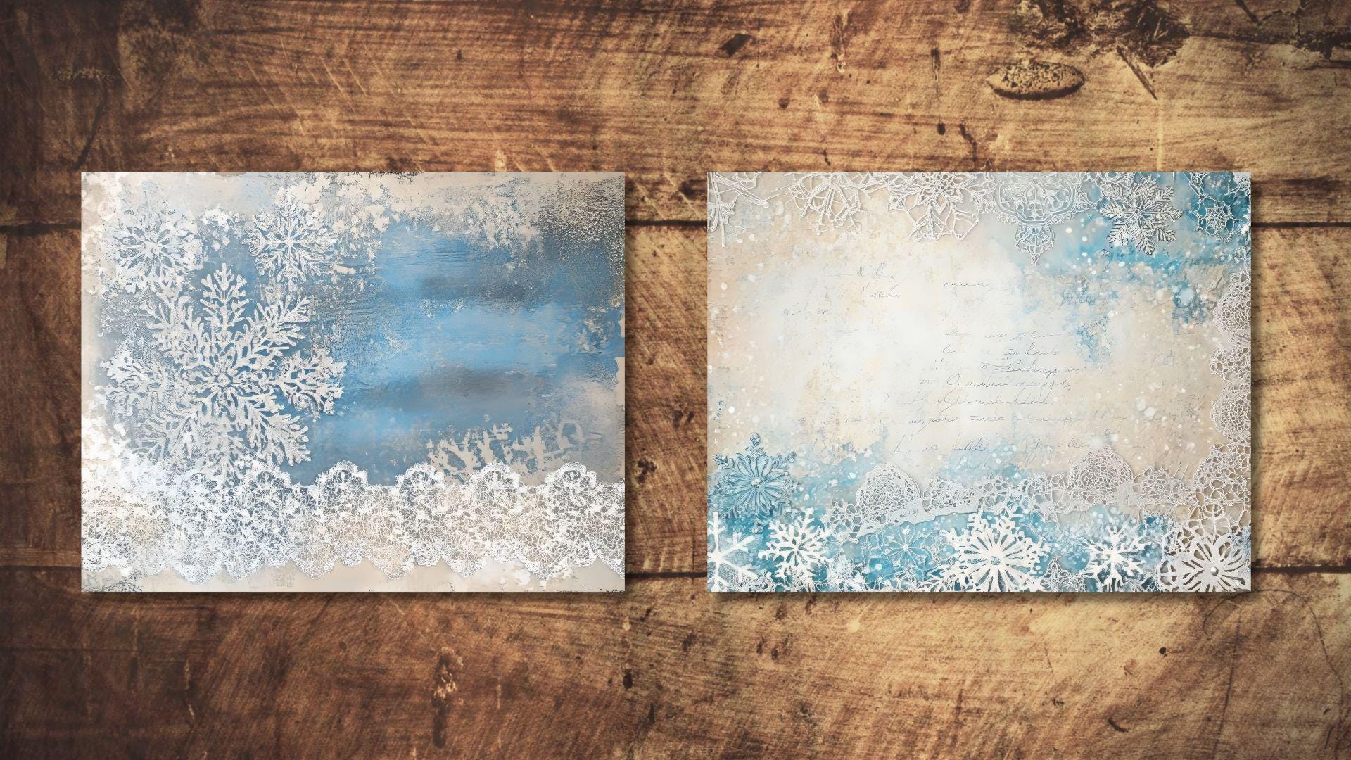 Snowflake Junk Journal Kit Winter Lace Background Journal Pages ...