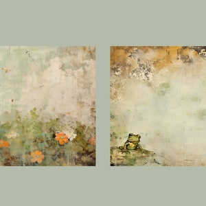 Vintage Frog Junk Journal Kit Grunge Pages Watercolor Frogs Digital ...