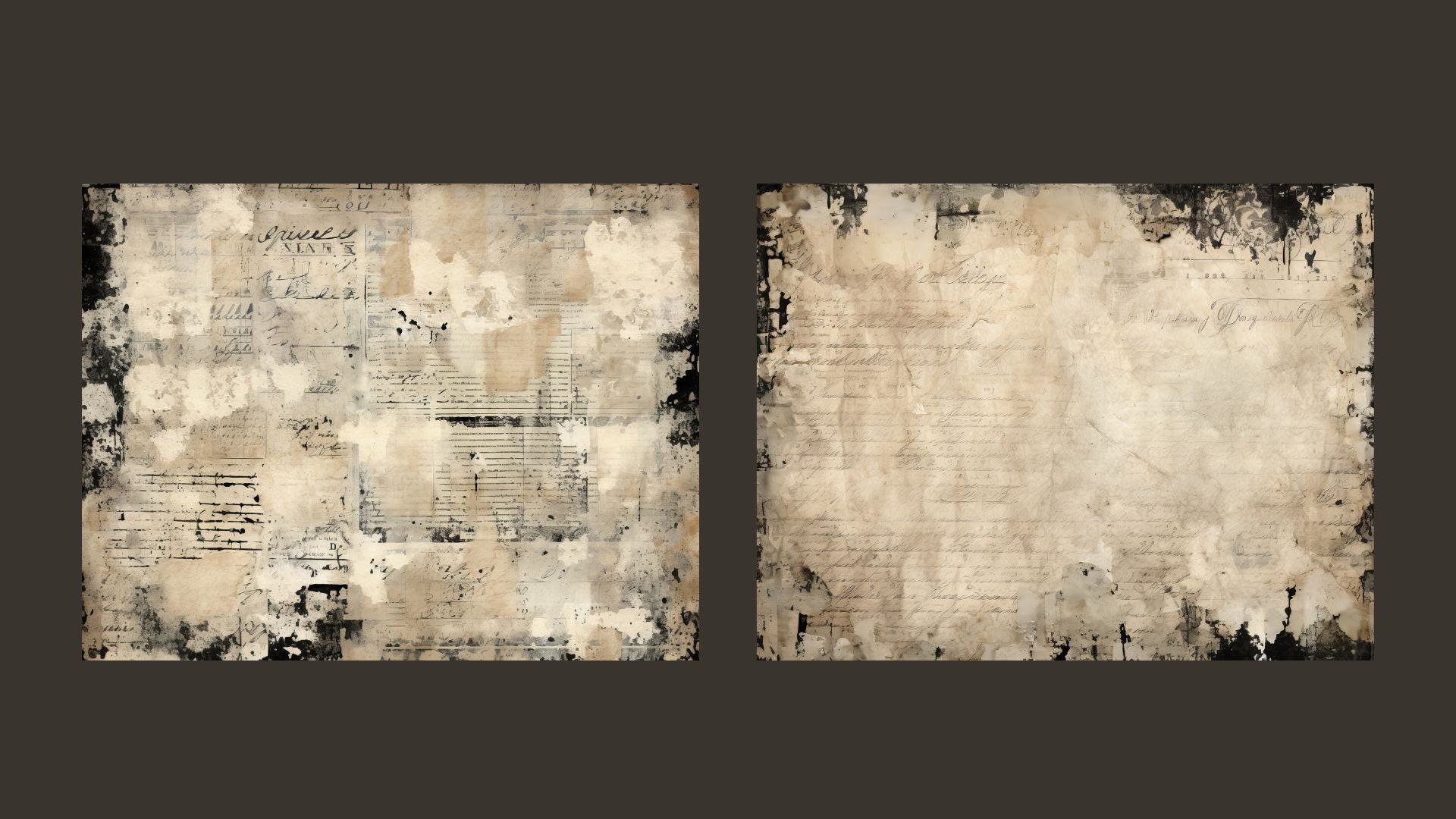 Black Vintage Paper Junk Journal Kit Digital Paper Texture Grunge ...