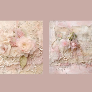 Shabby Chic Junk Journal Kit Pink Vintage Lace Ephemera Collage Sheets ...