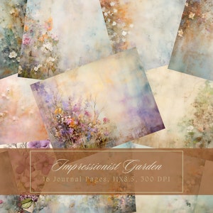 Shabby Spring Garden Junk Journal Paper Blooming Floral Background Journal Pages Printable Junk Journal Kit Digital Paper for Scrapbooking
