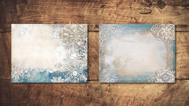 Snowflake Junk Journal Kit Winter Lace Background Journal Pages ...