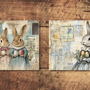 Easter Bunnies Junk Journal Kit Easter Eggs Vintage Ephemera Bunny ...