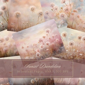 Kit de diario basura botánico diente de León hermoso jardín papel Digital Scrapbooking papel imprimible Ephemera diario páginas descarga instantánea