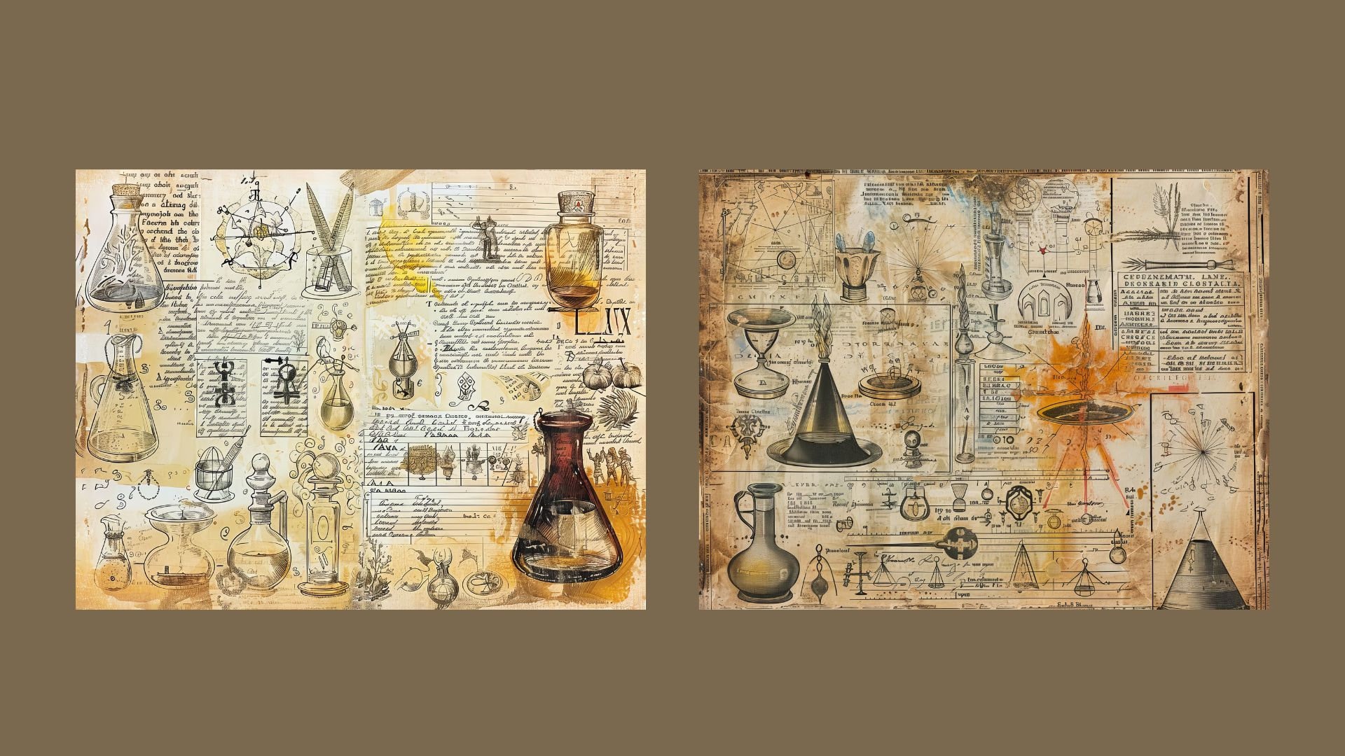 Alchemy Junk Journal Kit Apothecary Bottles Pages Watercolor Potions ...