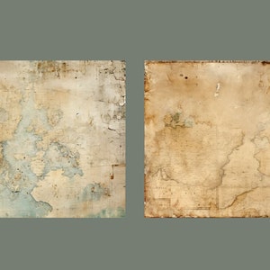 May include: Two vintage maps with faded brown and blue ink on aged paper. The maps show a landmass with rivers and coastlines.