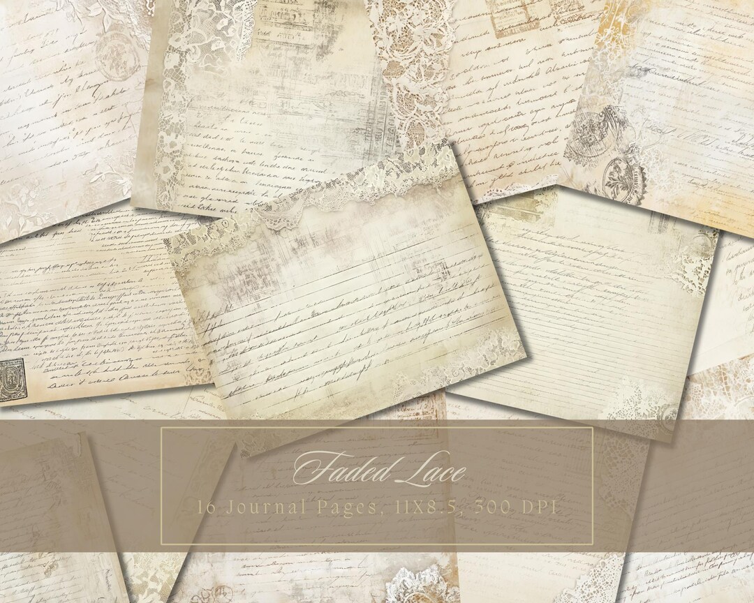 Vintage Lace Junk Journal Kit Shabby Chic Collage Sheets Printable ...