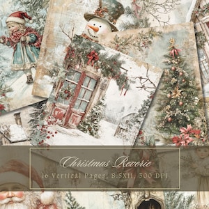 Weihnachten Stamperia Junk Journal Kit Pastell Vintage Ephemera Winter Digitales Papier Scrapbooking Shabby Chic Faded Aquarell Collage Sheets