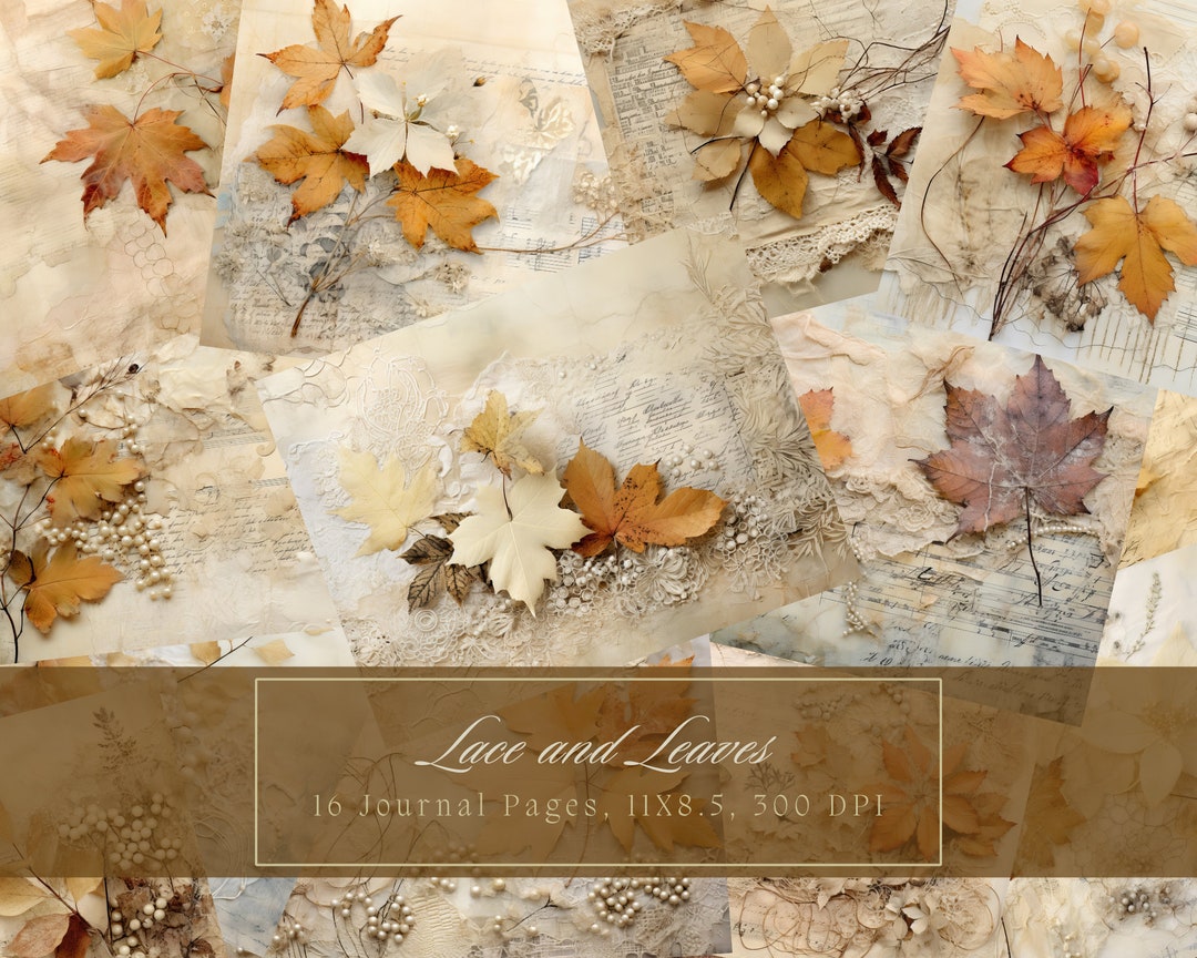 Autumn Leaves Junk Journal Kit Fall-inspired Vintage Ephemera Journal ...