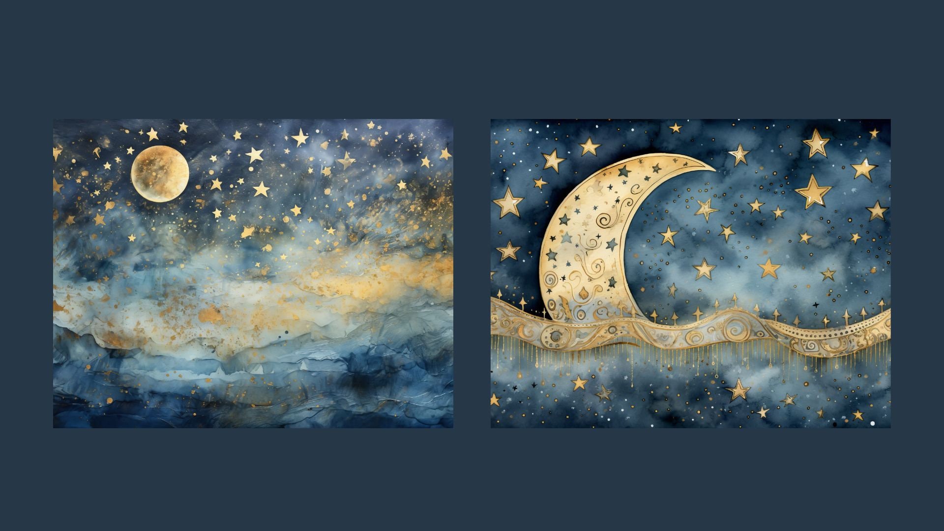 Watercolor Moon Junk Journal Kit Celestial Journal Pages Starry Sky ...