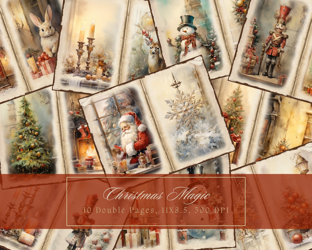 Christmas Magic Junk Journal Kit Winter Journal Digital Paper ...