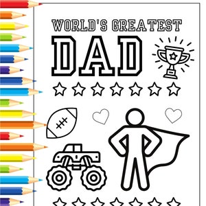 PAPA : feuille à colorier pour la fête des pères du plus grand papa du monde