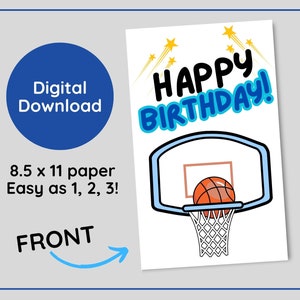 BASQUETEBOL: Cartão de feliz aniversário para impressão