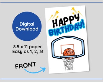 BASKETBALL: Happy Birthday Printable Card
