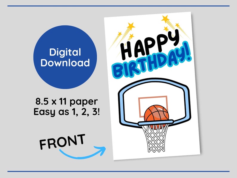 BASKETBALL: Happy Birthday Printable Card - Etsy