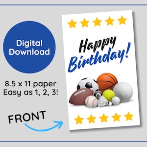 ESPORTES: Cartão de feliz aniversário para impressão