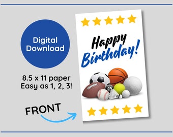 SPORTS: Happy Birthday Printable Card