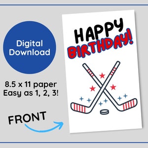 HOCKEY : carte imprimable Joyeux anniversaire