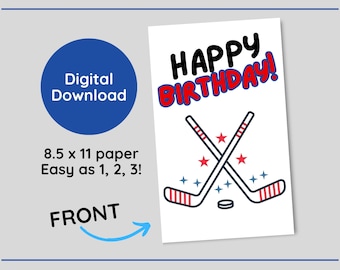 HOCKEY : carte imprimable Joyeux anniversaire