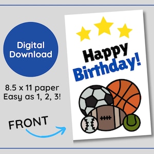SPORTS : carte imprimable joyeux anniversaire